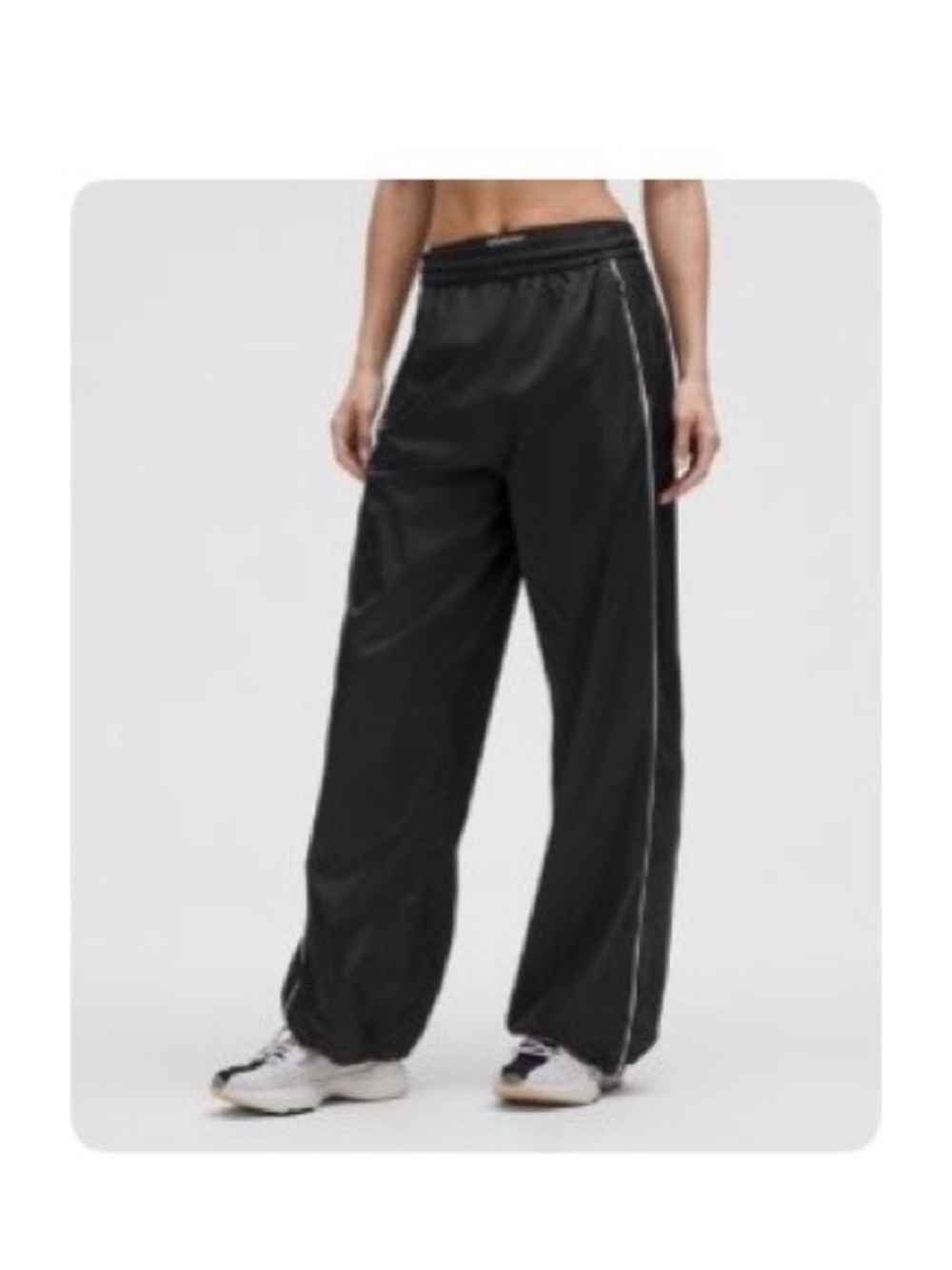 lululemon athletica Dark Green Wide-Leg Track Pants with Side Stripe